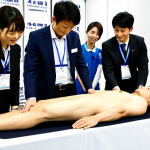 Sports Massage Career Fair**

A diverse group of individuals at a sports massage career fair in Tokyo. Professionals are wearing business casual attire. Booths are displaying information about various sports teams, fitness clubs, and independent practices. The atmosphere is energetic and positive. "Safe for work," "appropriate content," "fully clothed," "professional setting," "perfect anatomy," "natural proportions," "high quality."

**